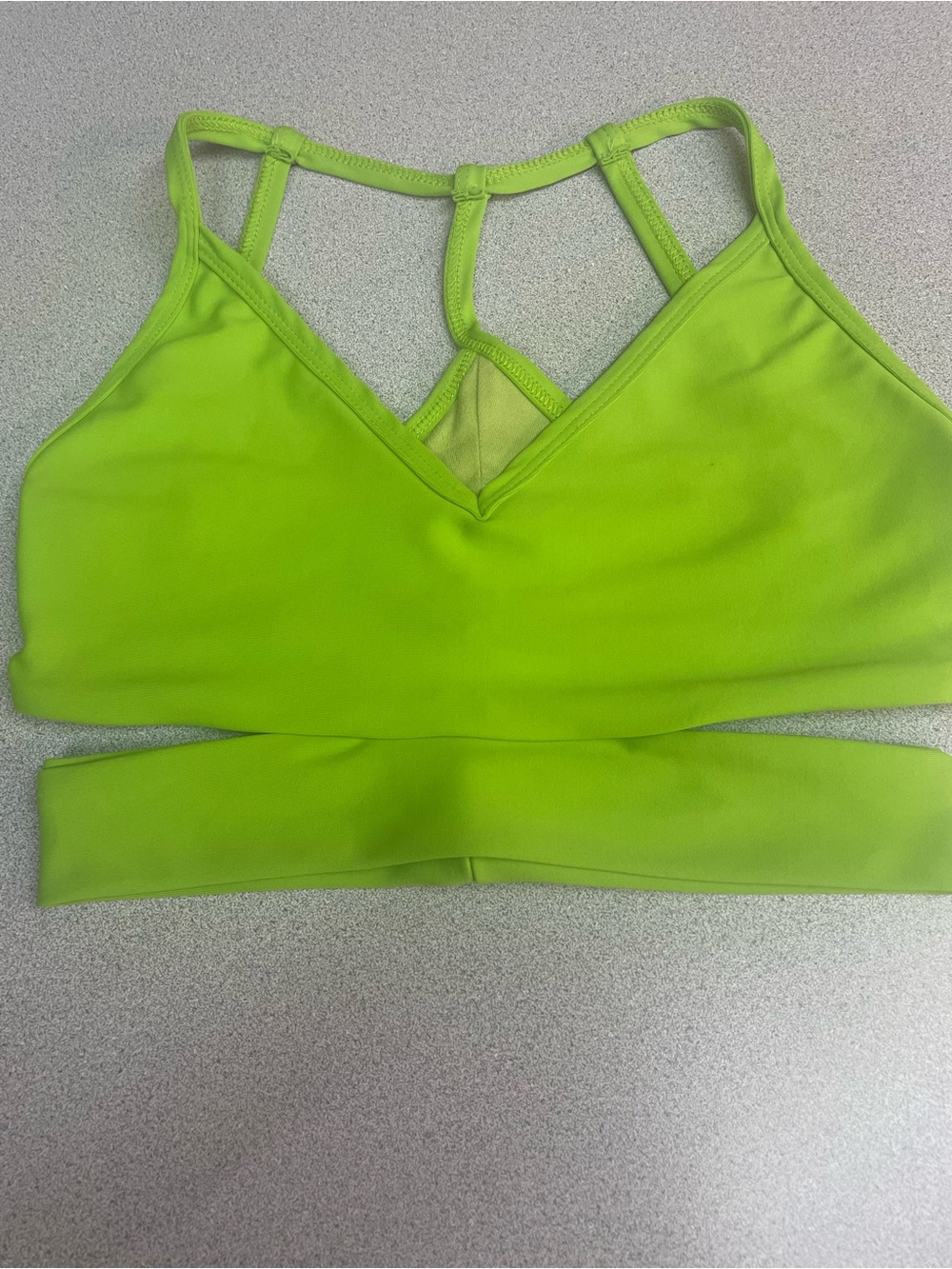 Seamless Strappy Sports Bra in Lime Green